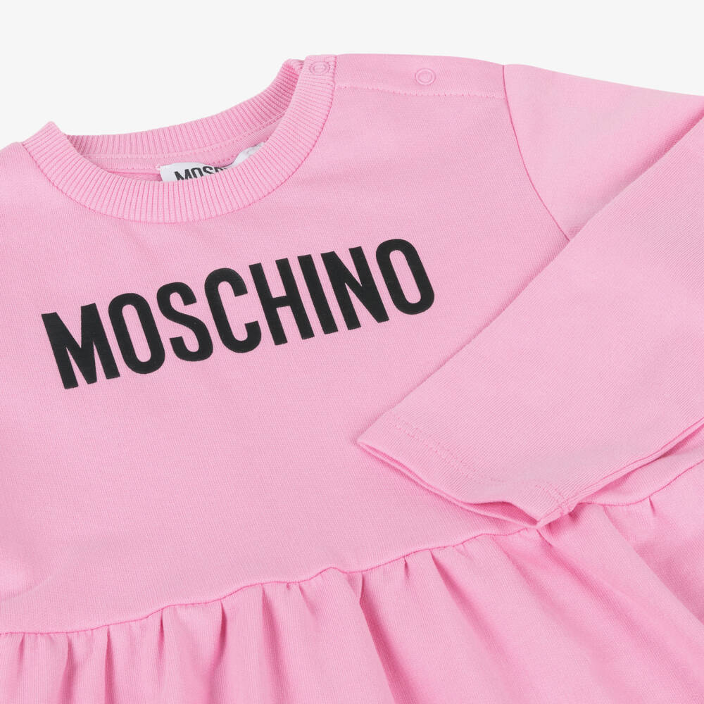 Moschino Малыши-Платье из мягкого розового трикотажа для девочек | Childrensalon Outlet