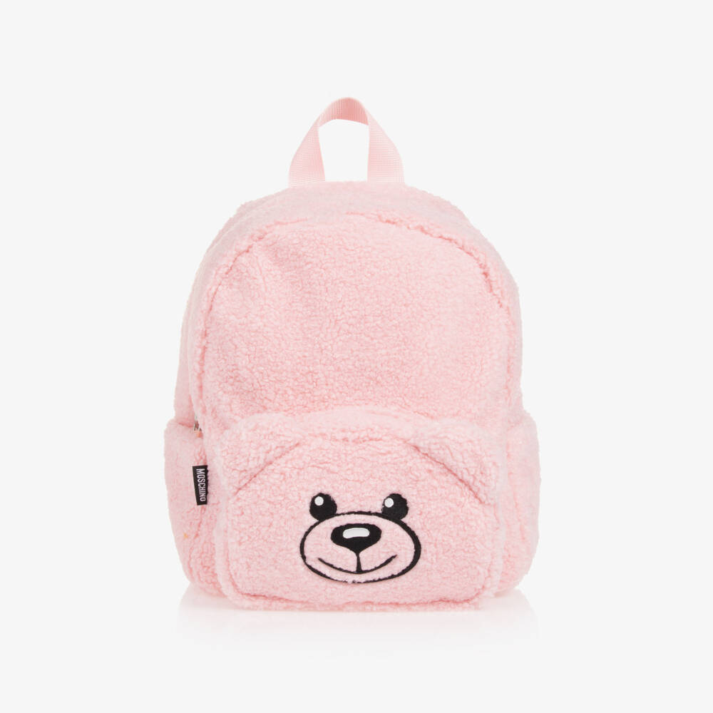 Moschino Baby-Girls Soft Pink Teddy Backpack | Childrensalon Outlet