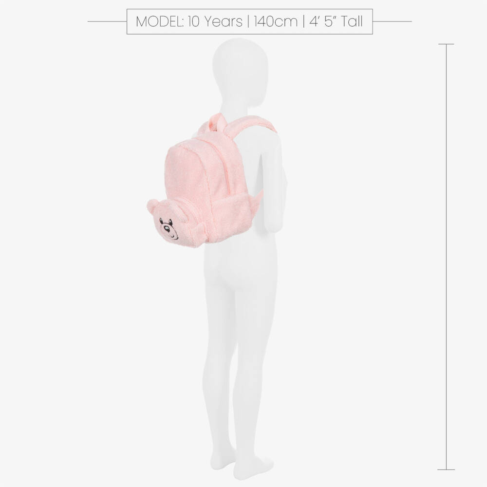 Moschino Baby-Girls Soft Pink Teddy Backpack | Childrensalon Outlet