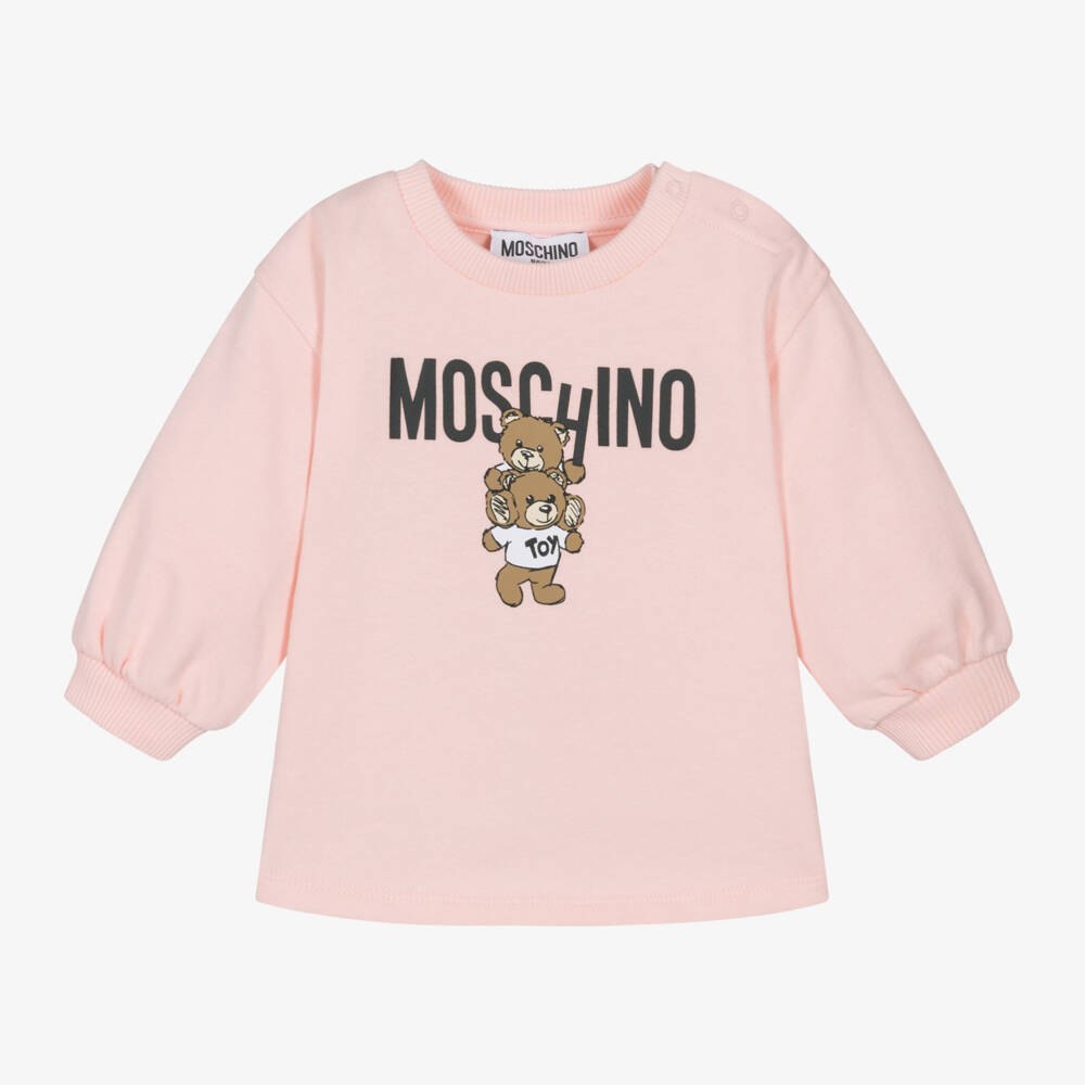 Moschino Baby-Girls Soft Pink Teddy Dress | Childrensalon Outlet