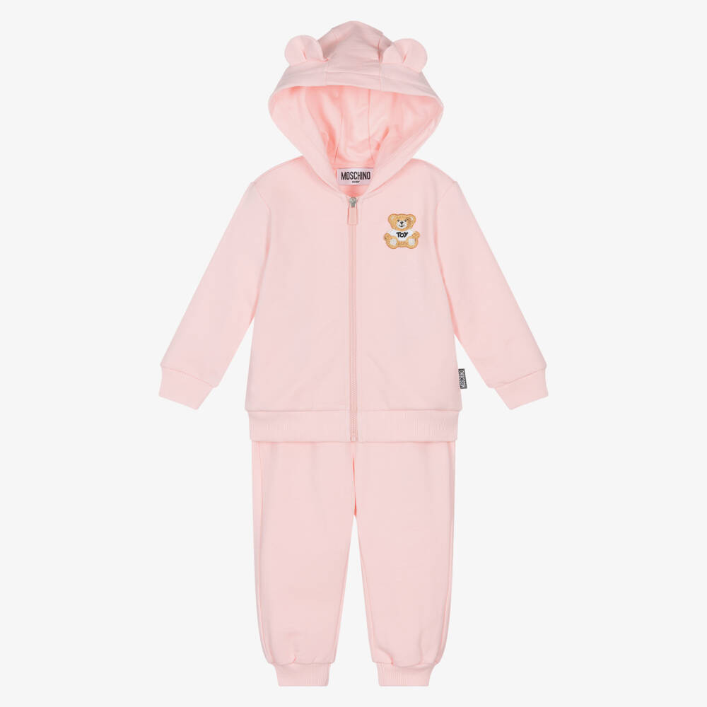 Moschino-Мягкий розовый комплект с худи для девочек | Childrensalon Outlet