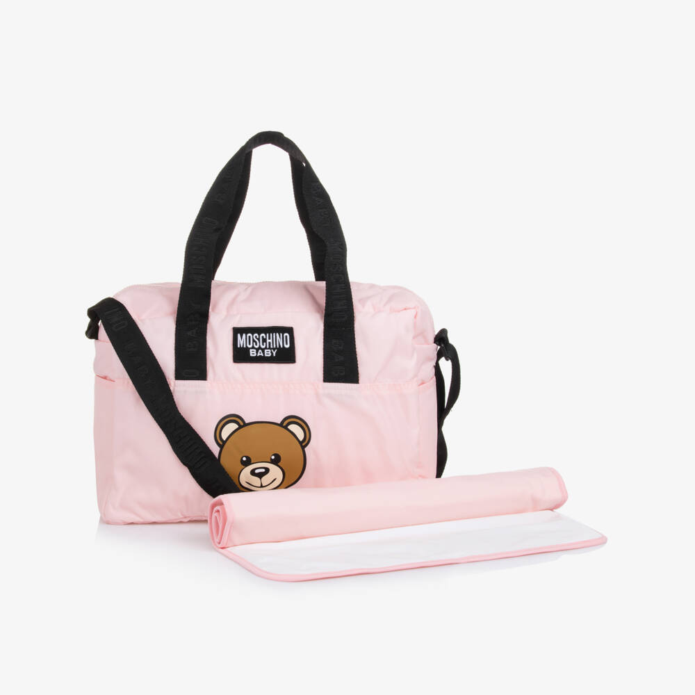 Moschino Baby-Girls Soft Pink Teddy Tote | Childrensalon Outlet