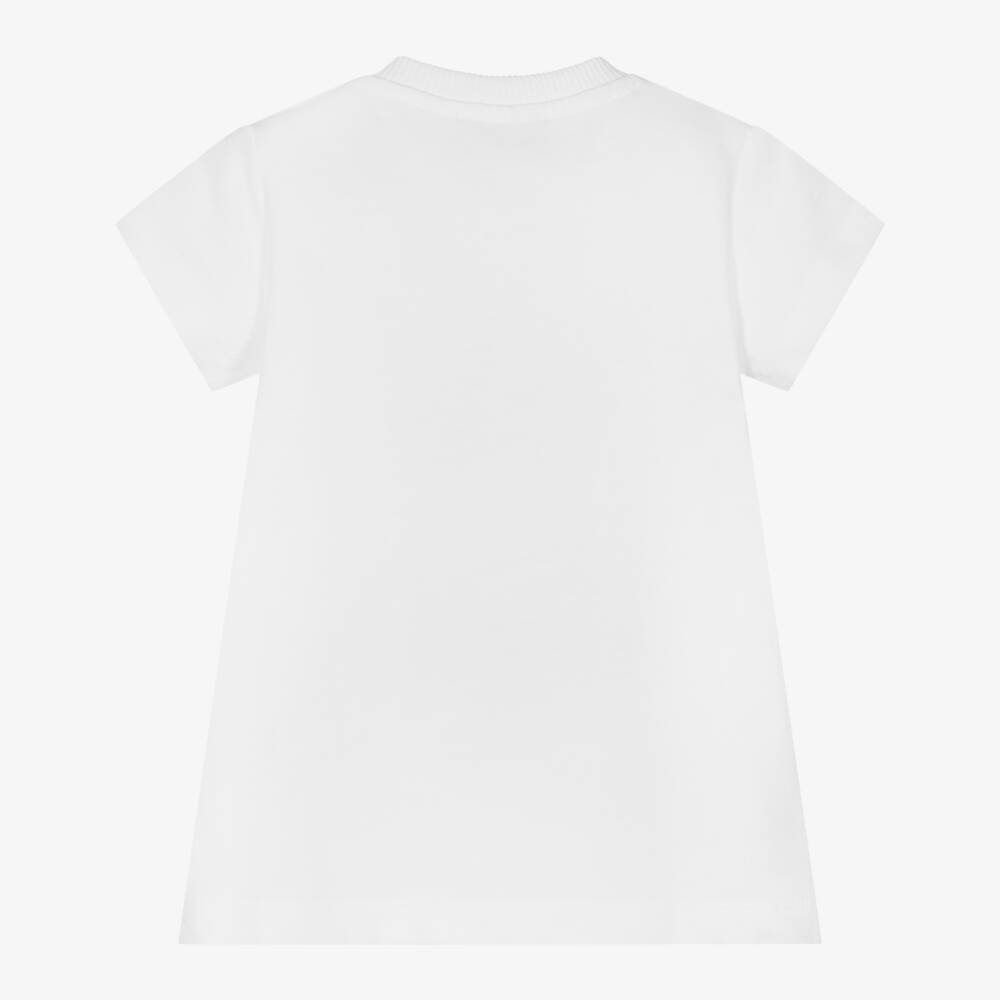 Moschino-Girls Soft White Bear Dress | Childrensalon Outlet