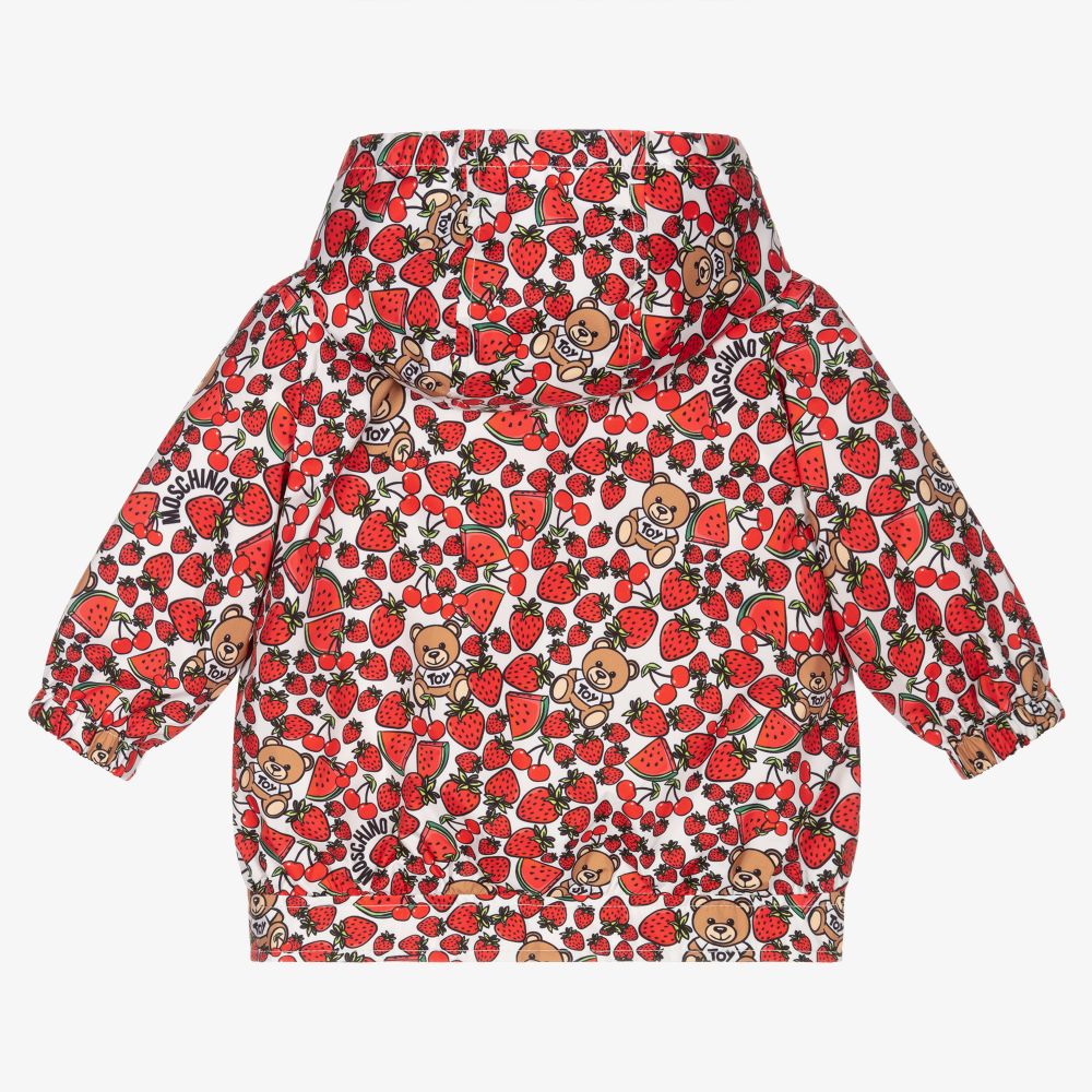 Moschino Baby Girls Strawberry Print Coat Childrensalon Outlet