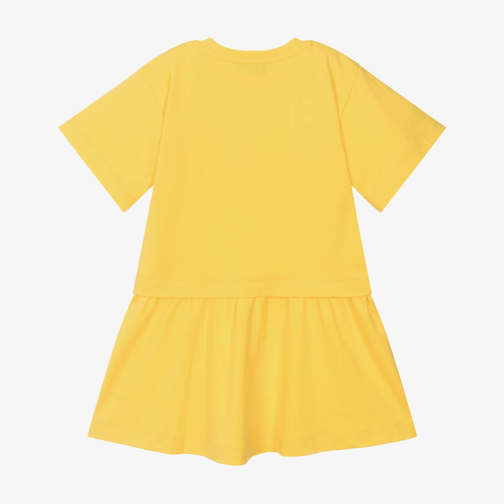 Moschino-Girls Sunlit Cotton Logo Dress | Childrensalon Outlet