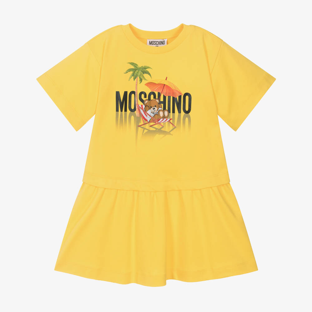 Moschino-فستان قطن بشعار للبنات | Childrensalon Outlet