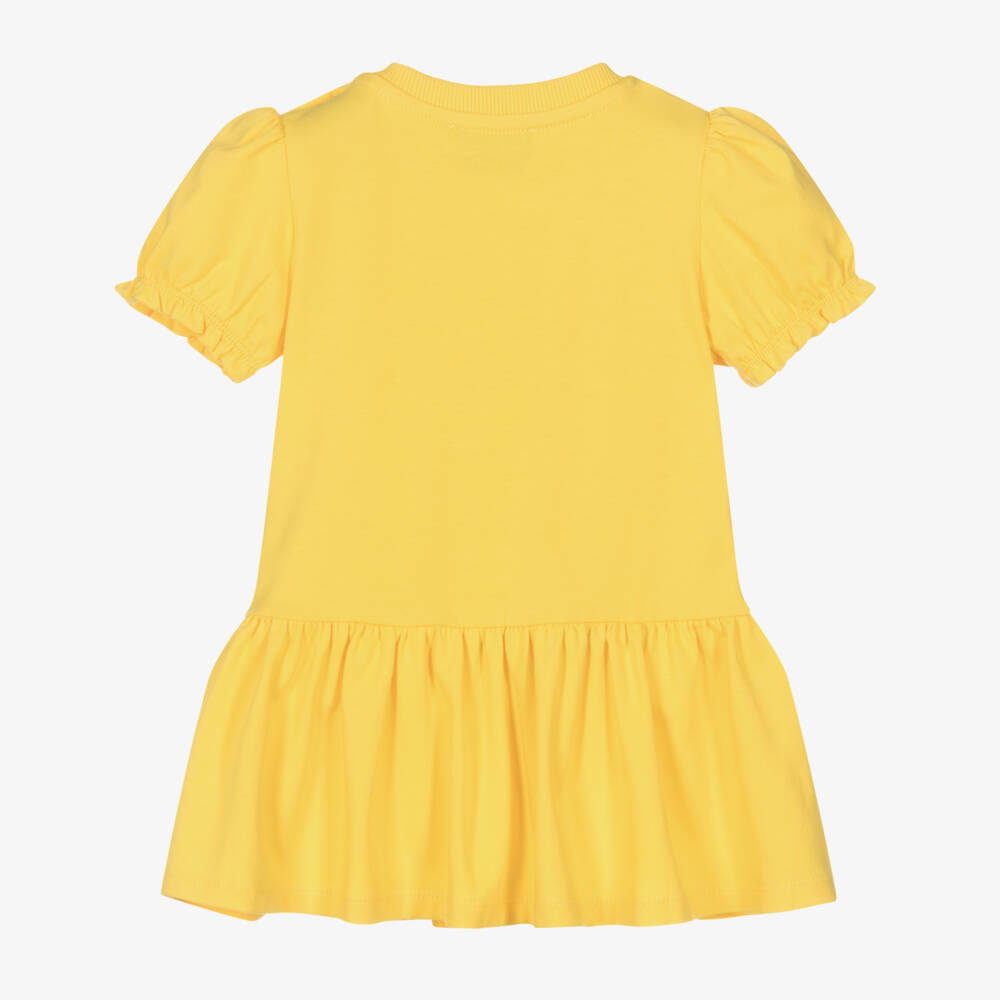 Moschino-Girls Sunshine Teddy Cotton Frock | Childrensalon Outlet