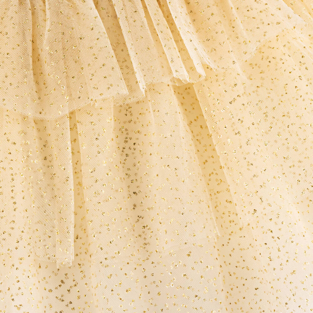 Moschino Baby-فستان تول لون عاجي وذهبي | Childrensalon Outlet