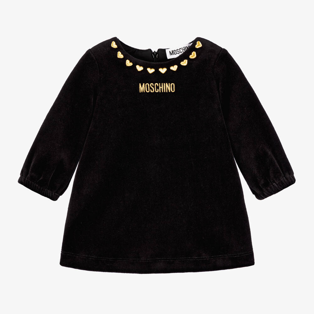 Moschino Baby-Girls Velour Dress with Heart Accents | Childrensalon Outlet