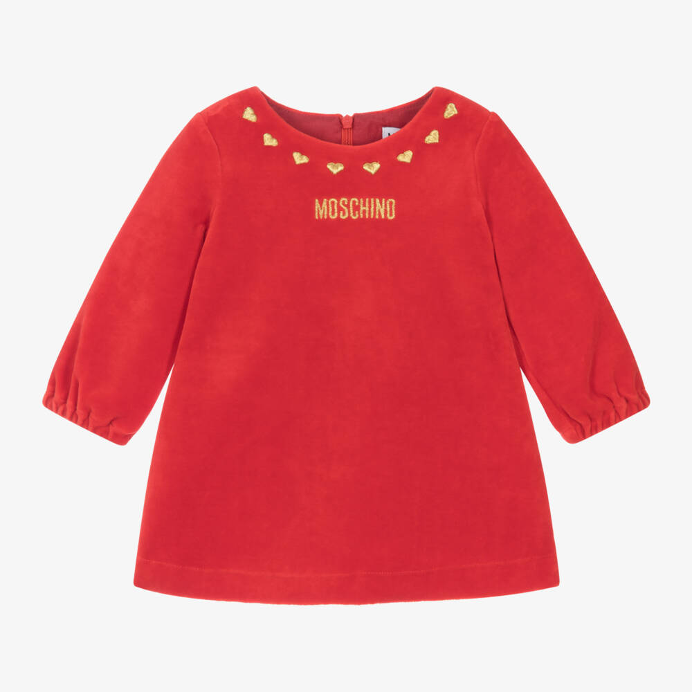Moschino Baby-Girls Velour Red Heart Dress | Childrensalon Outlet