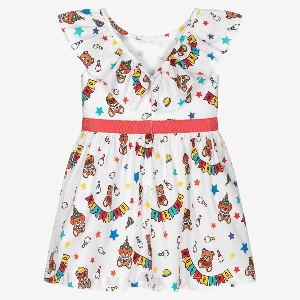 Moschino Baby-Girls White Circus Print Dress | Childrensalon Outlet