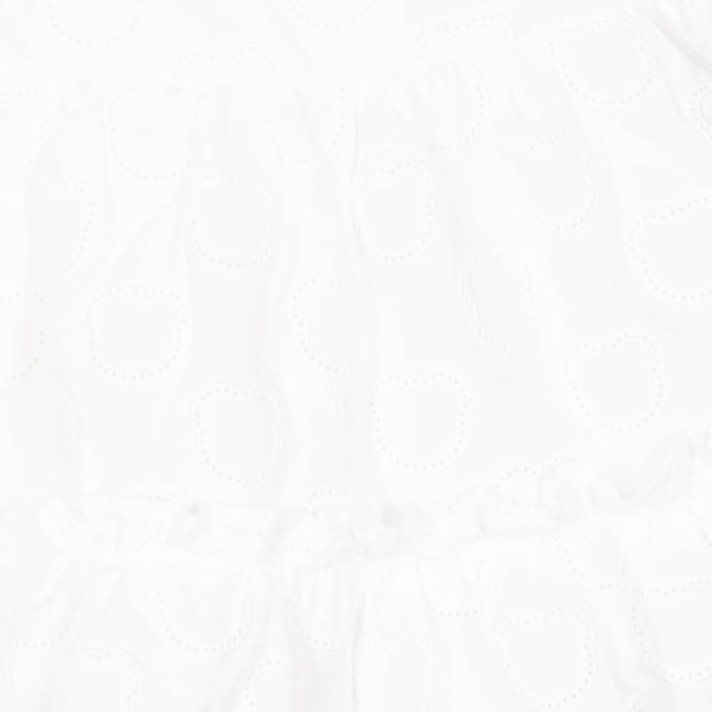 Moschino Baby-Girls' White Cotton Embroidered Delight | Childrensalon Outlet