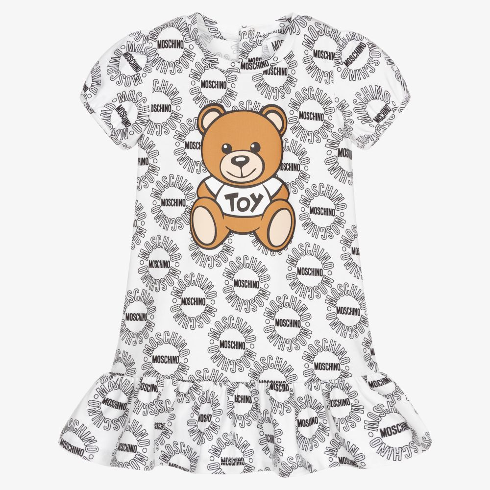 Moschino Baby - Белое хлопковое платье для девочек | Childrensalon