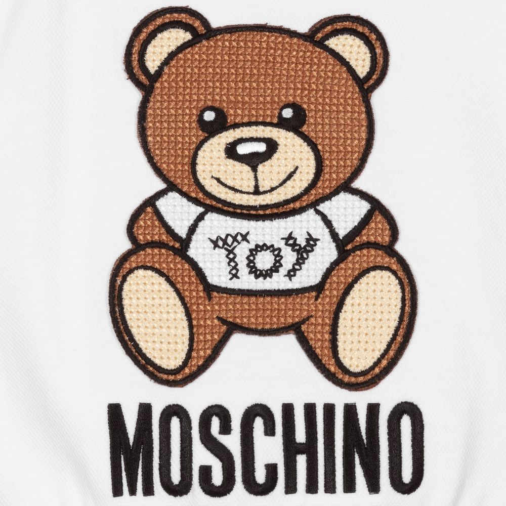 Moschino Baby - Girls White Cotton Piqué Dress