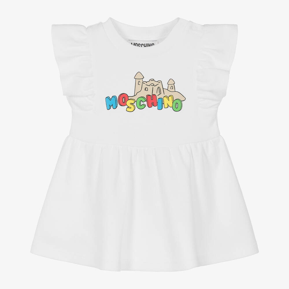 White cotton frock for baby girl shop