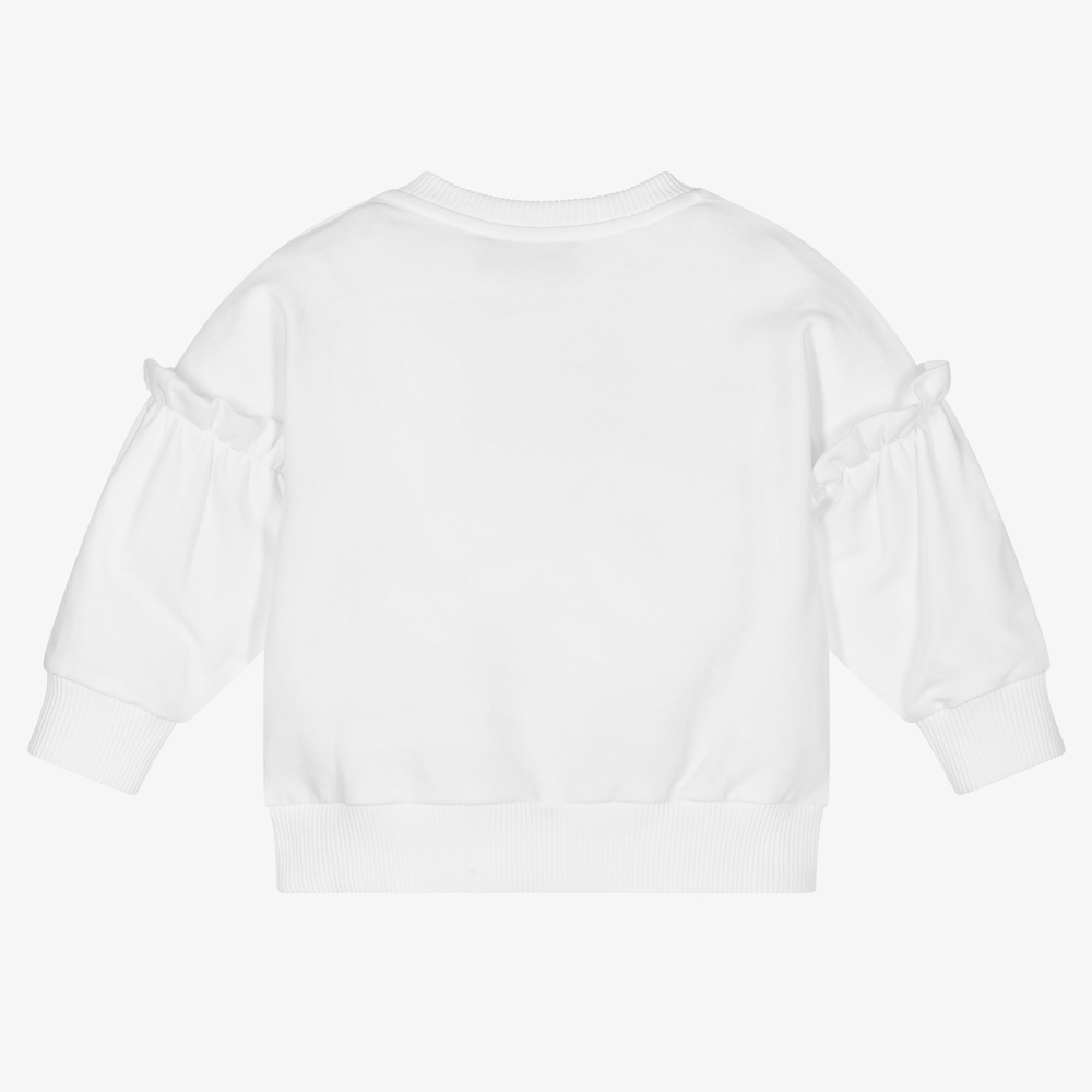 Moschino Малыши-Бежевый хлопковый свитшот для девочек | Childrensalon Outlet