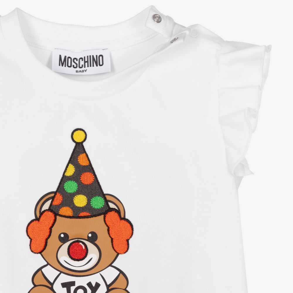 2025SS MOSCHINO Baby 3テディTシャツ WH (C-36m) Designer Apparel for Boys, 0-3 Years | Shop the Collection