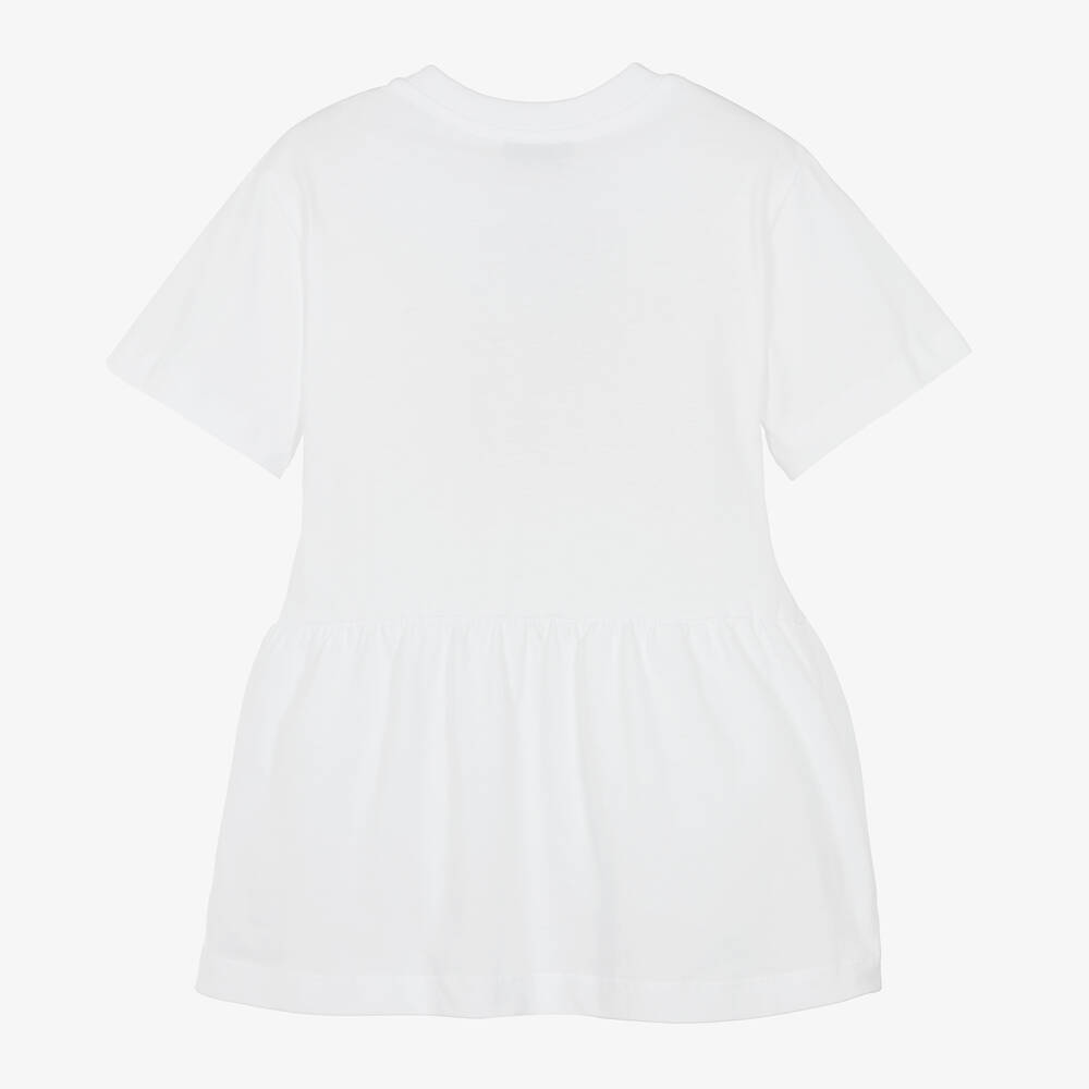 Moschino Kid Teen Girls White Cotton T Shirt Dress