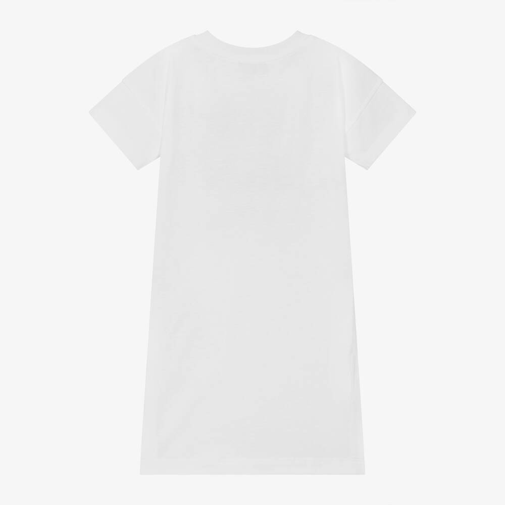 Moschino Girls White Cotton T Shirt Dress Childrensalon Outlet