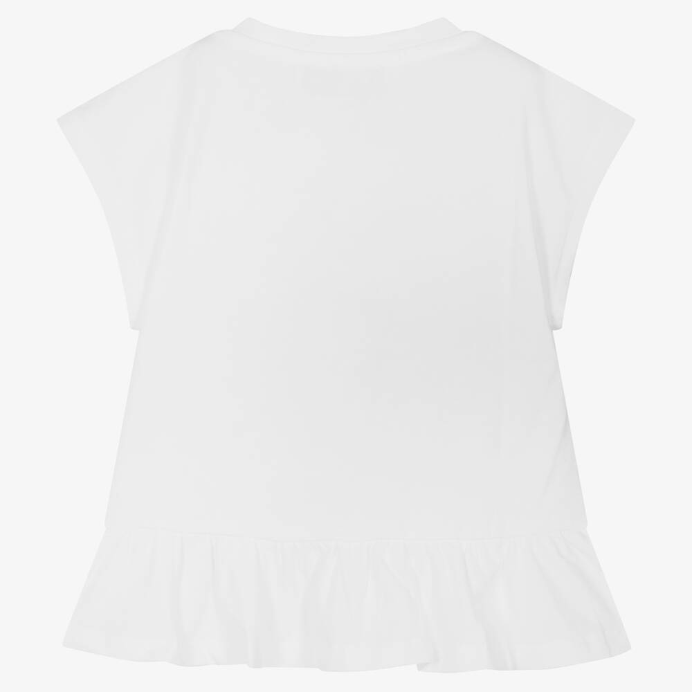 Moschino Baby Girls White Cotton Teddy Bear TShirt Childrensalon