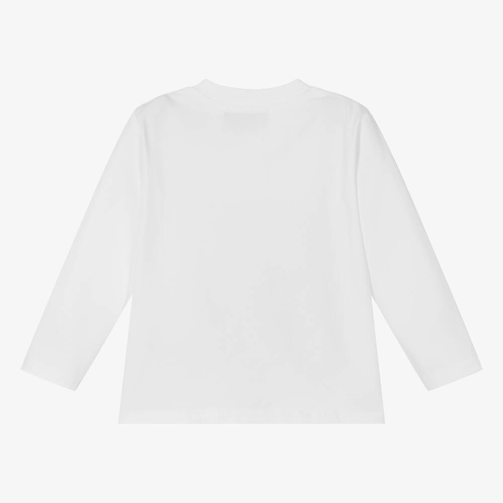 Moschino Baby-Girls White Cotton Teddy Bear Top | Childrensalon Outlet