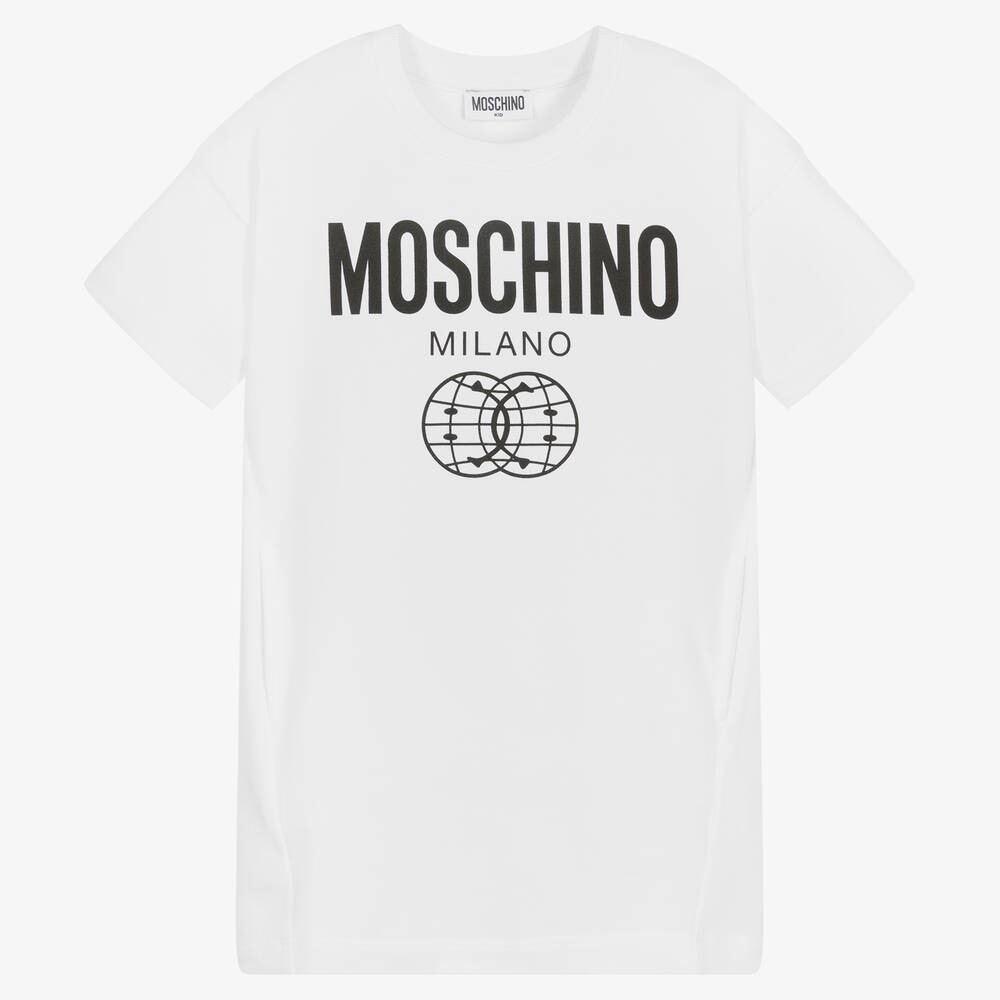Moschino Kid-Teen - Robe blanche jersey Double smiley | Childrensalon