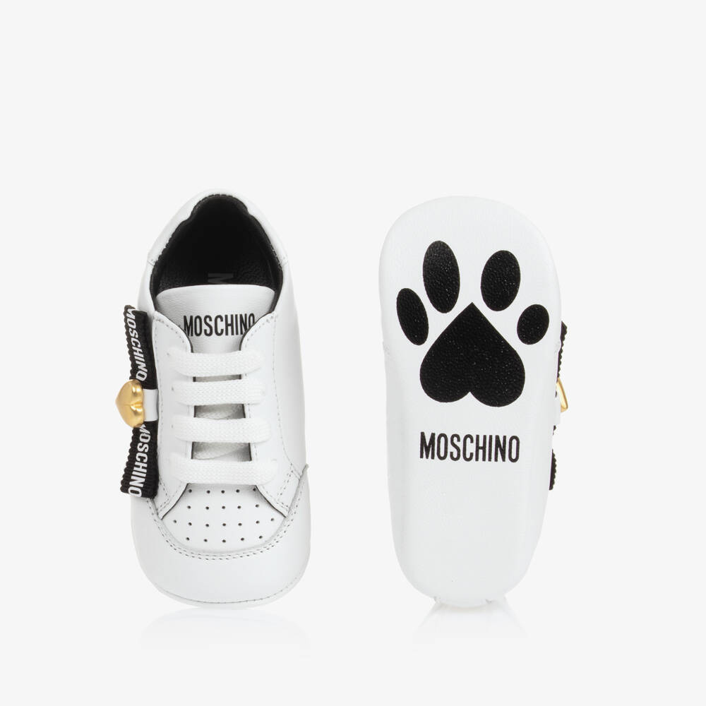 موسكينو-حذاء رياضي أطفال بناتي لون أبيض لمرحلة قبل المشي | Childrensalon Outlet
