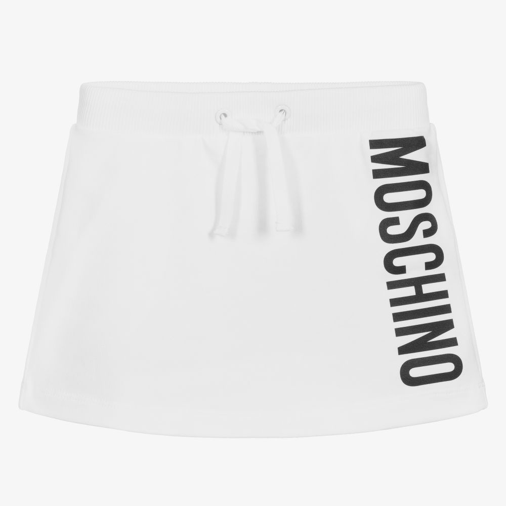 Moschino Kid-Teen - Girls White Jersey Logo Skirt | Childrensalon