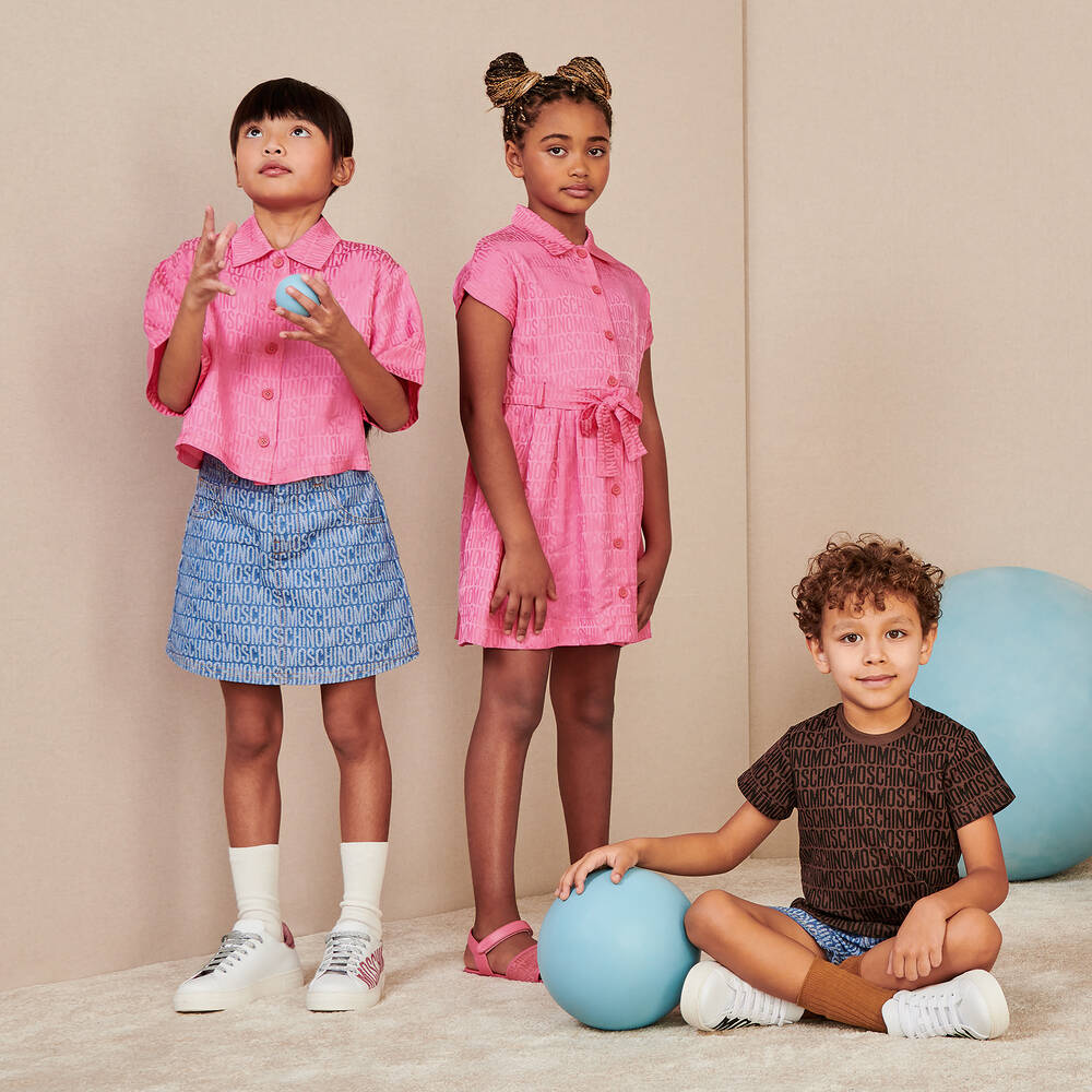 Moschino Кид-Тин-Girls White Leather Glitter Trainers | Childrensalon Outlet