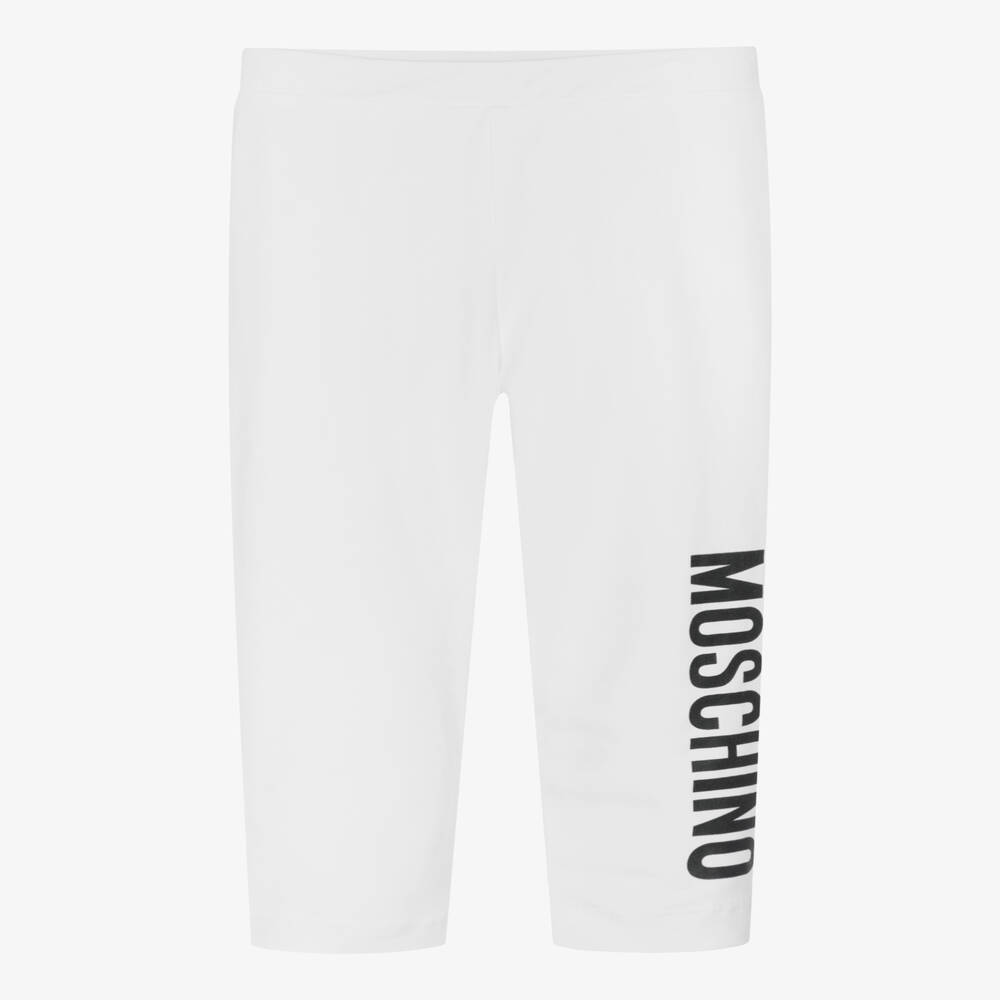 Moschino Baby-ليغنغز أطفال بناتي قطن جيرسي لون أبيض | Childrensalon Outlet