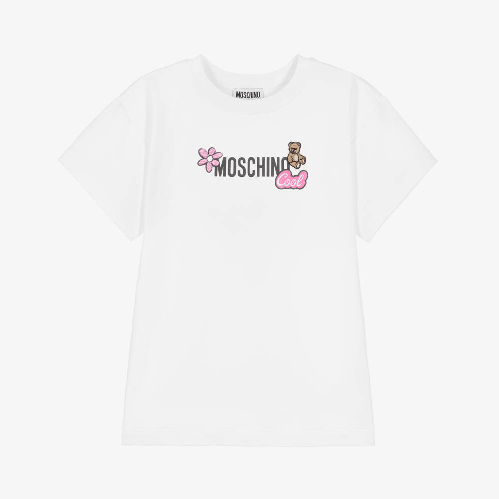 Moschino-Girls White Logo Summer Frock | Childrensalon Outlet