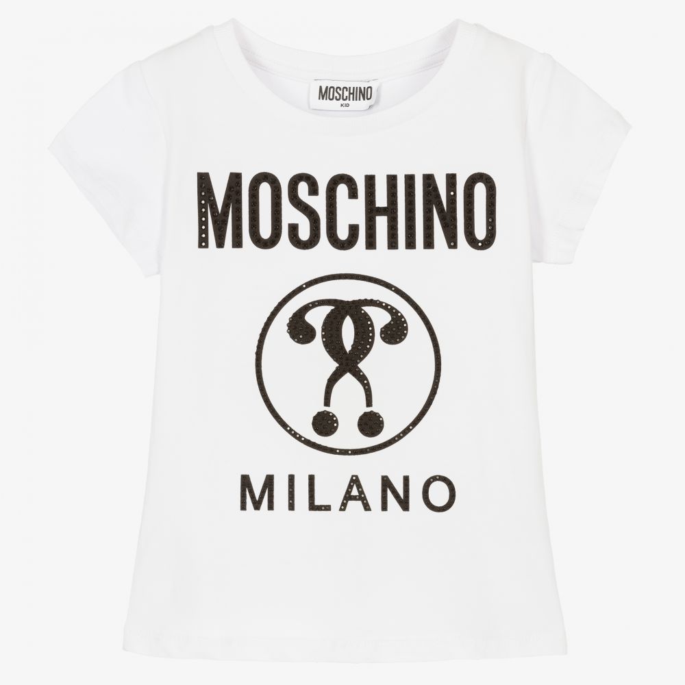 Moschino Kid-Teen - Weißes T-Shirt für Mädchen | Childrensalon