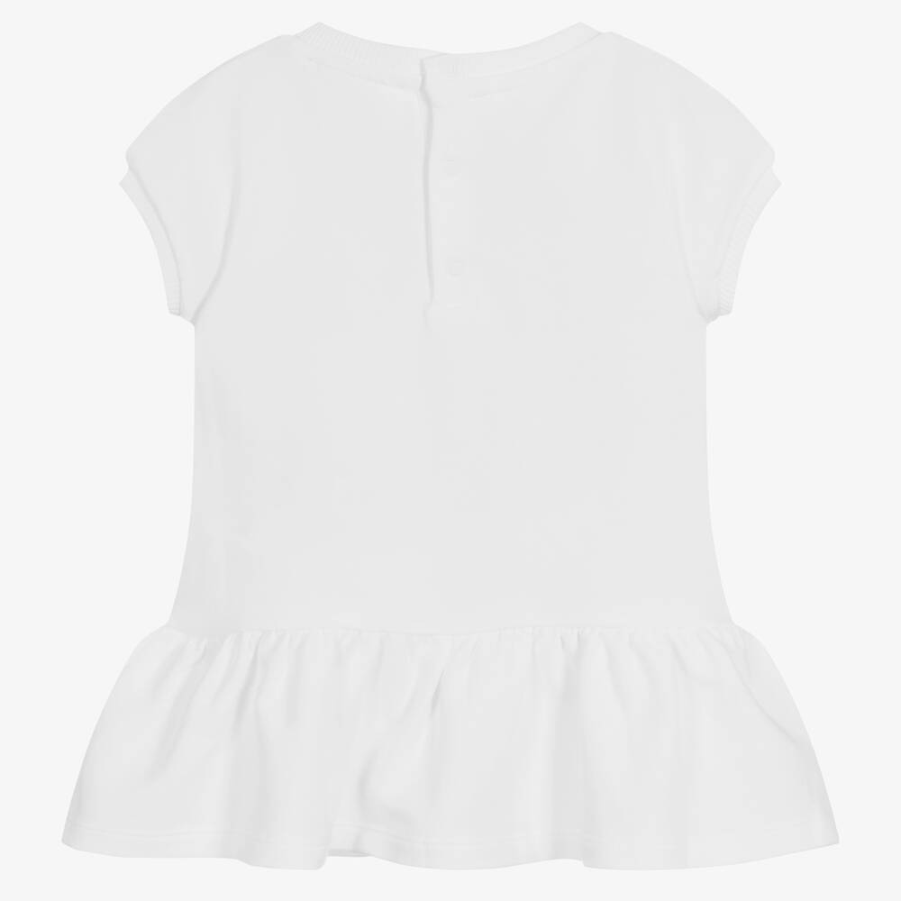 Moschino Baby-Girls White Teddy Bear Jersey Dress | Childrensalon Outlet
