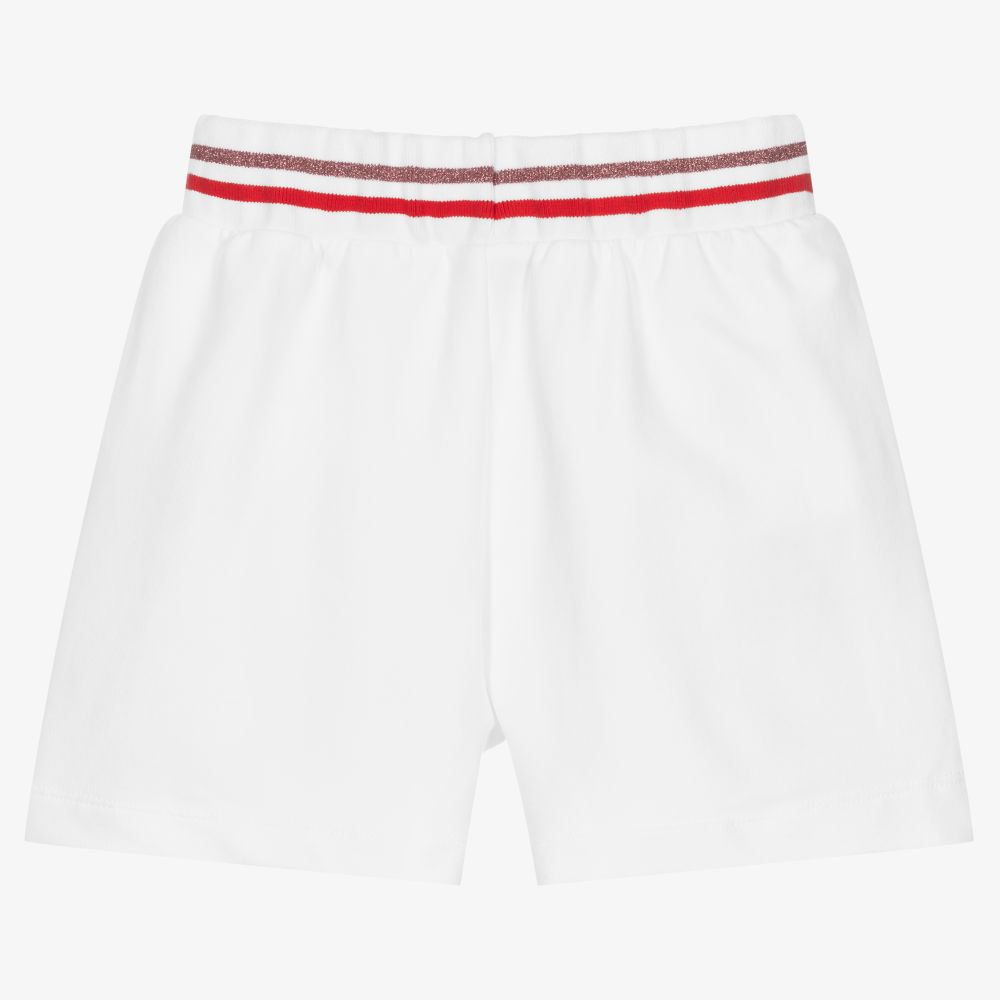 Moschino Kid-Teen-Girls White Teddy Logo Shorts | Childrensalon Outlet