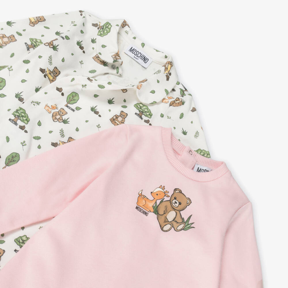 Moschino-Girls Woodland Dream Babygrow Set | Childrensalon Outlet