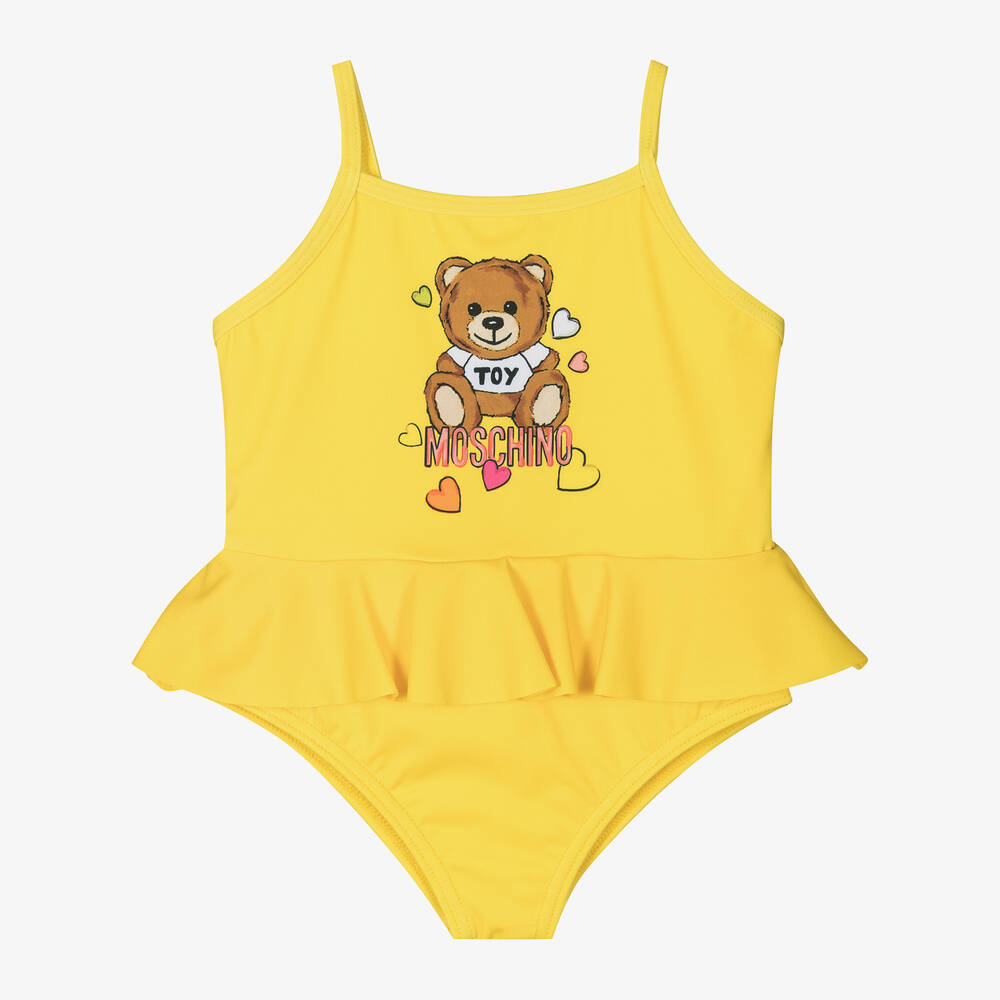 Girls Yellow Bear Swimsuit