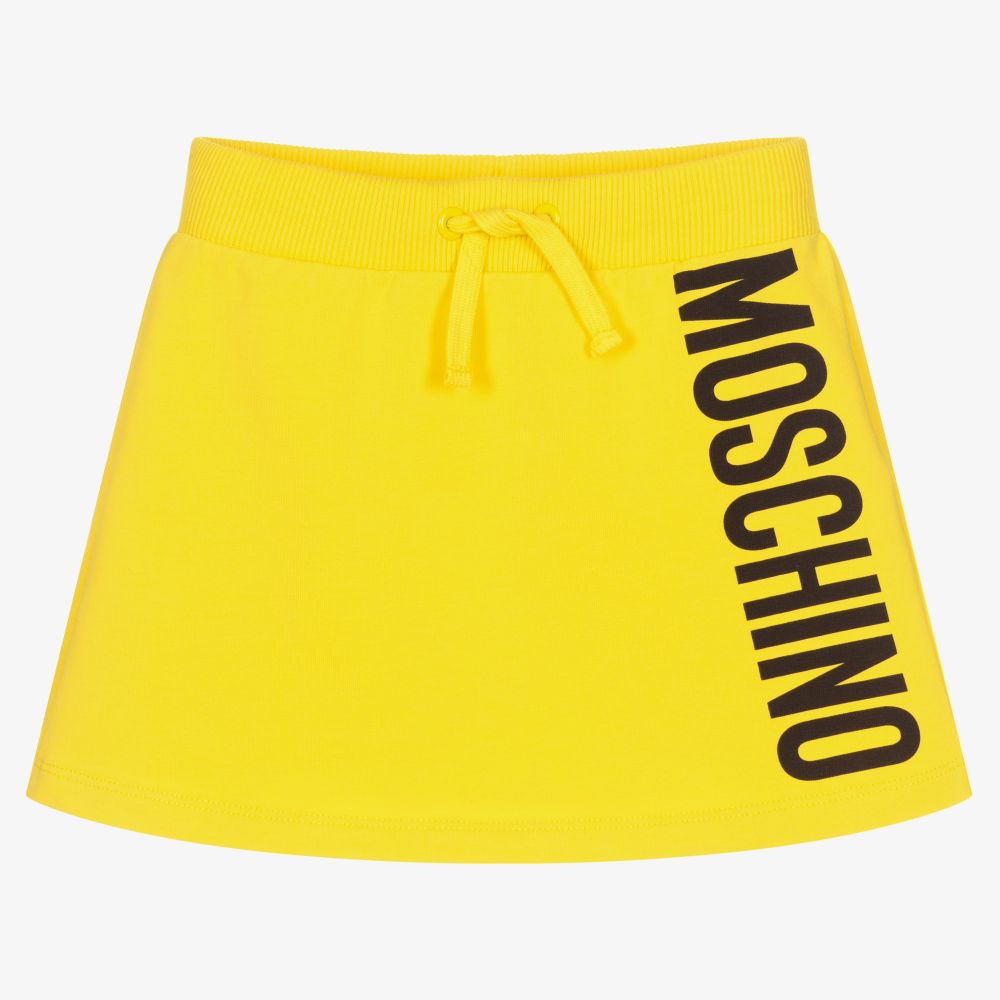Moschino Kid-Teen - Girls Yellow Jersey Logo Skirt | Childrensalon