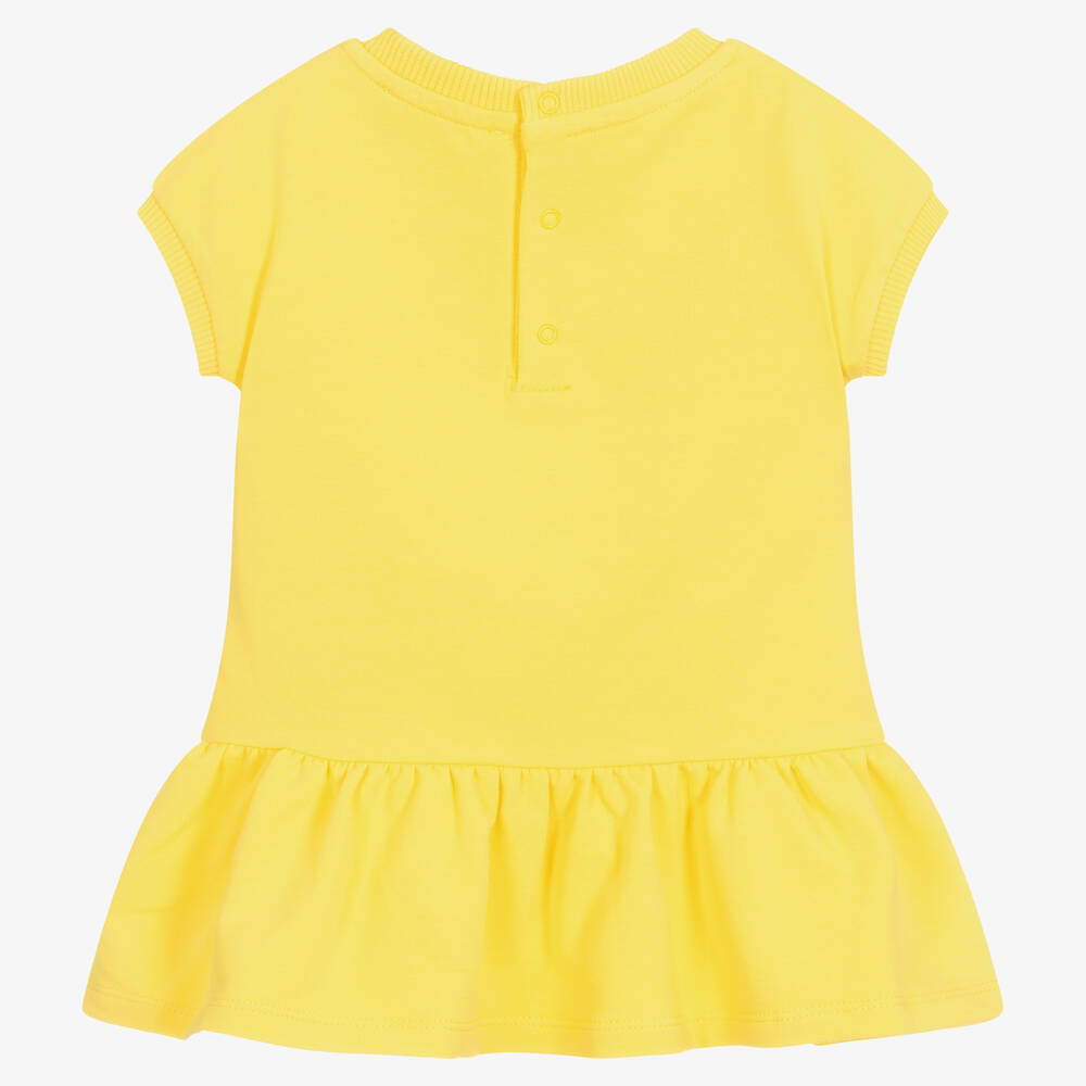 Moschino Baby-Girls Yellow Teddy Bear Jersey Dress | Childrensalon Outlet