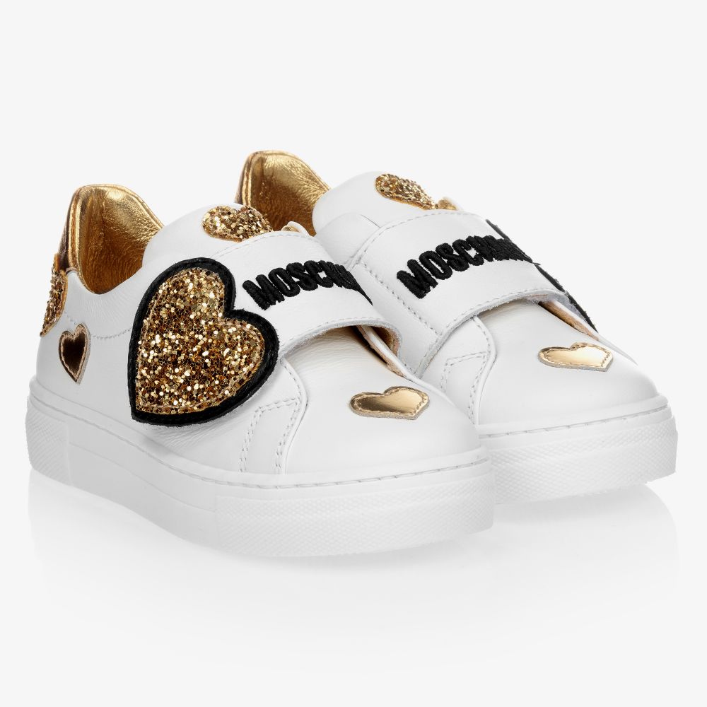 Moschino Kid-Teen - Sneakers mit goldfarbenen Herzen | Childrensalon