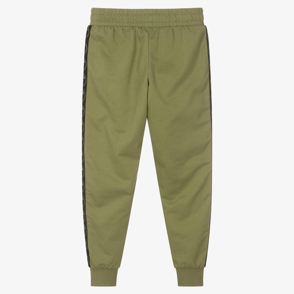 Moschino Kid-Teen-Green Cotton Question Mark Joggers | Childrensalon Outlet