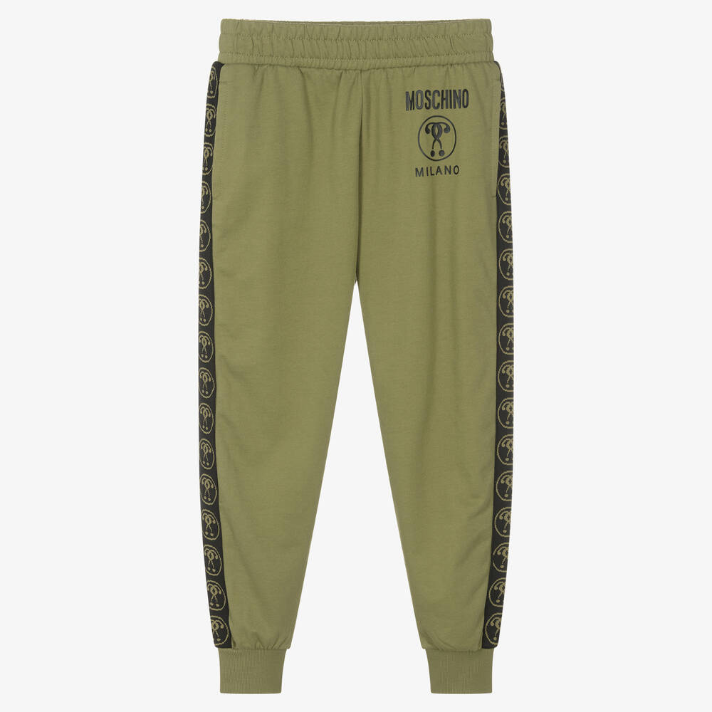 Moschino Kid Teen Green Cotton Question Mark Joggers Childrensalon Outlet