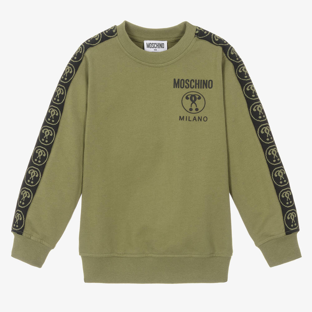 Moschino Kid-Teen - Green Cotton Question Mark Sweatshirt | Childrensalon