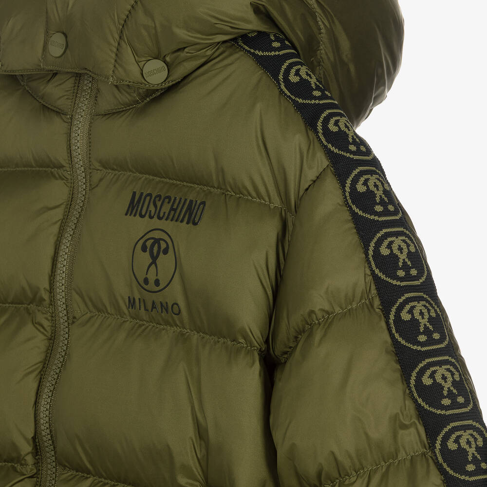 Moschino Kid-Teen-Green Question Mark Puffer Jacket | Childrensalon Outlet