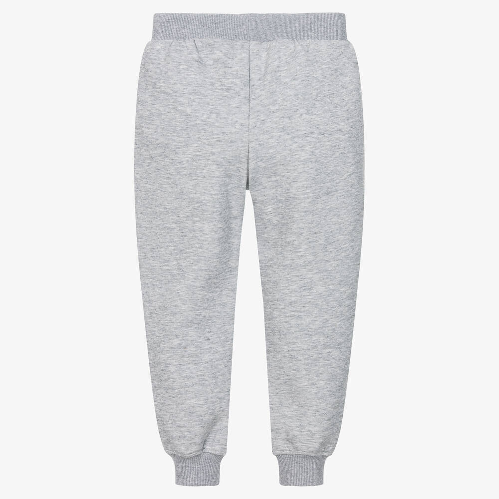 Moschino Grey Cotton Jersey Logo Joggers