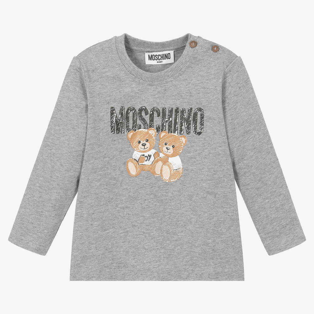 Moschino Baby - Grey Cotton Logo Top | Childrensalon