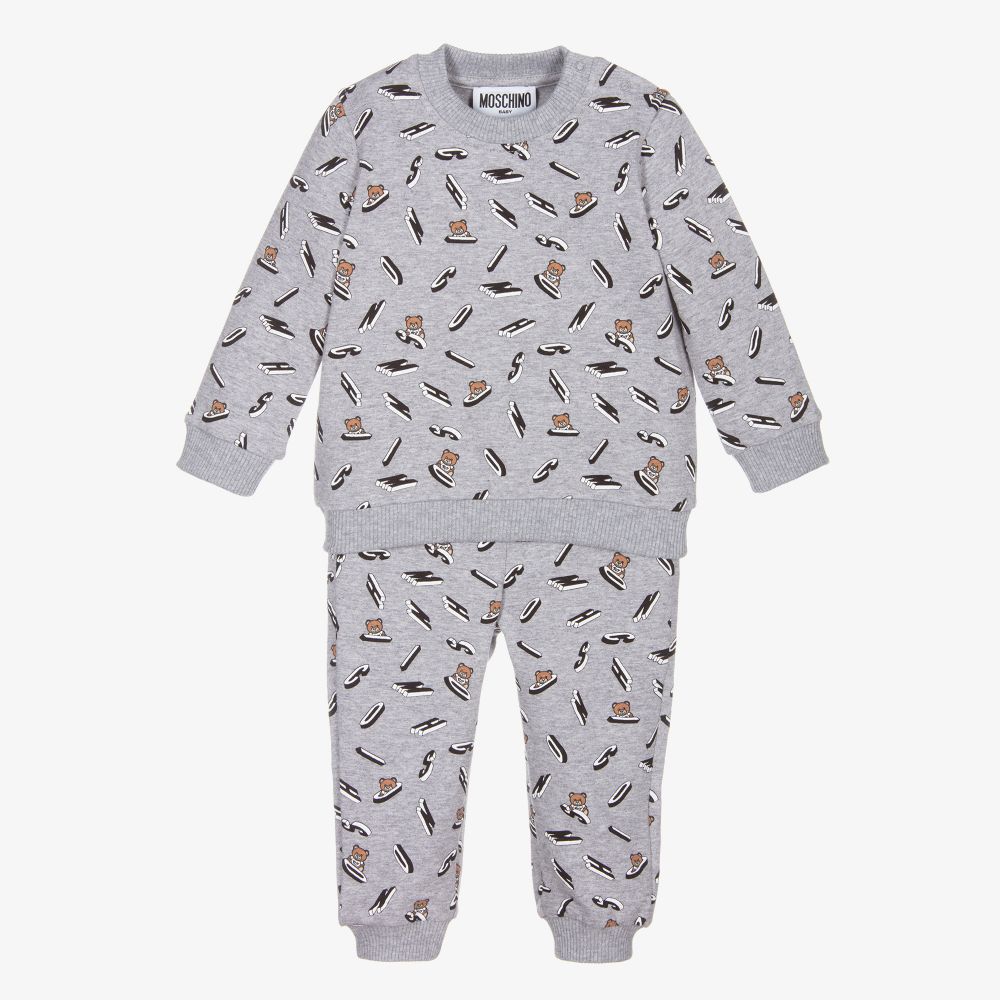 Moschino Baby - Survêtement gris en coton | Childrensalon