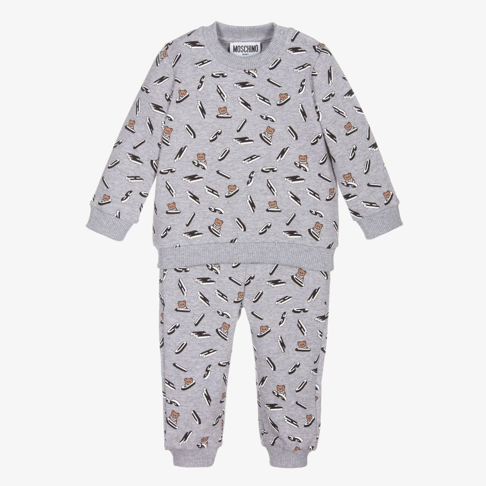 Moschino Малыши-Серый спортивный костюм из хлопка | Childrensalon Outlet