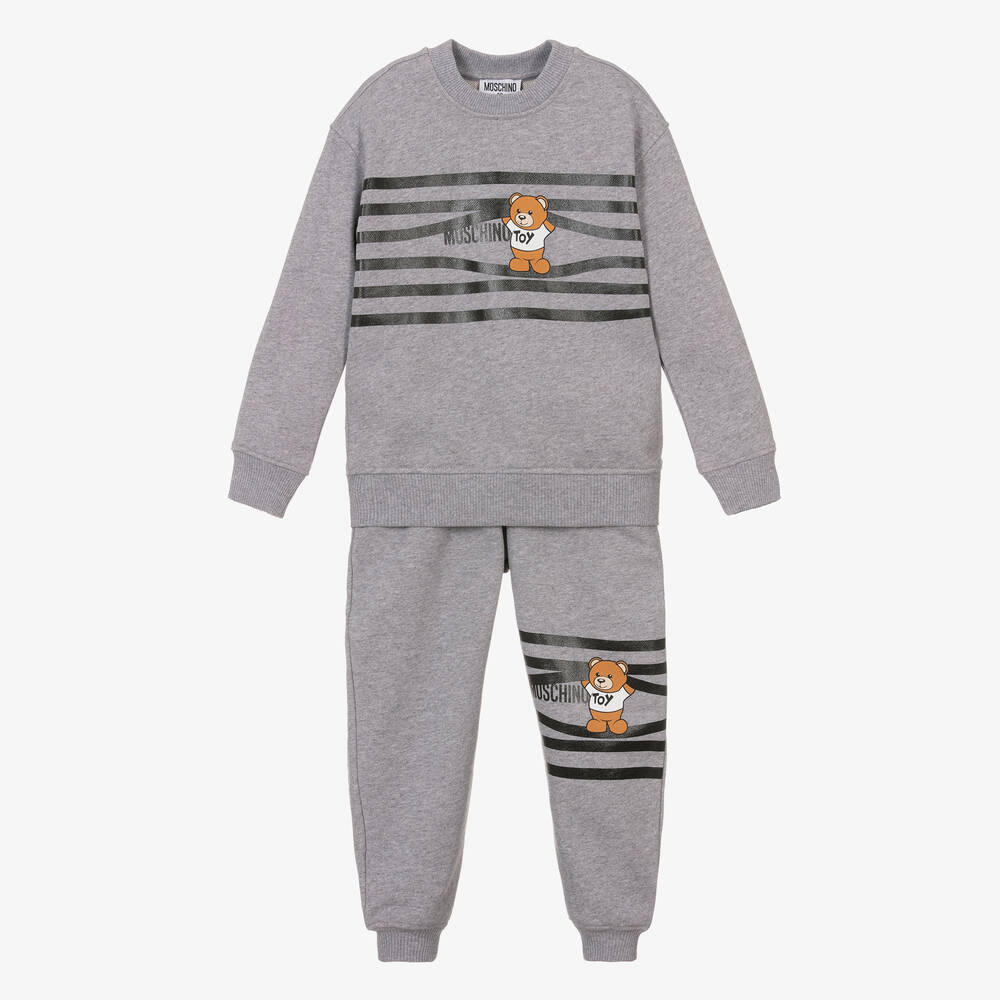Moschino Black Glitch-Logo Tracksuit Set