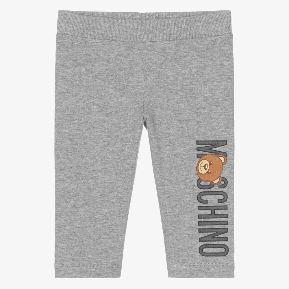 Moschino Baby - Grey Cotton Logo Trousers | Childrensalon