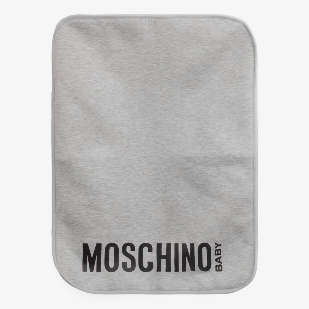 Moschino-Grey Cotton Teddy Bear Changing Bag (40cm) | Childrensalon Outlet